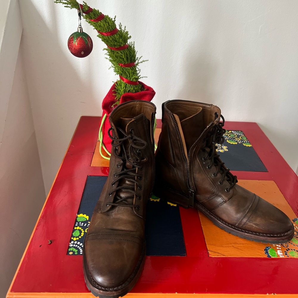Men's Thursday “Casa Moto” Brown Leather Boots Size 9.5